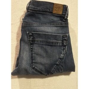 DKNY Men's Jeans 29x32 Bleecker Straight Distressed‎ Blue Denim Medium Wash